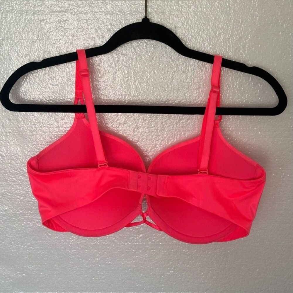 Victoria's Secret Bombshell Plunge Bling Accent 36D Pushup Bra Pink Underwire - Picture 3 of 9